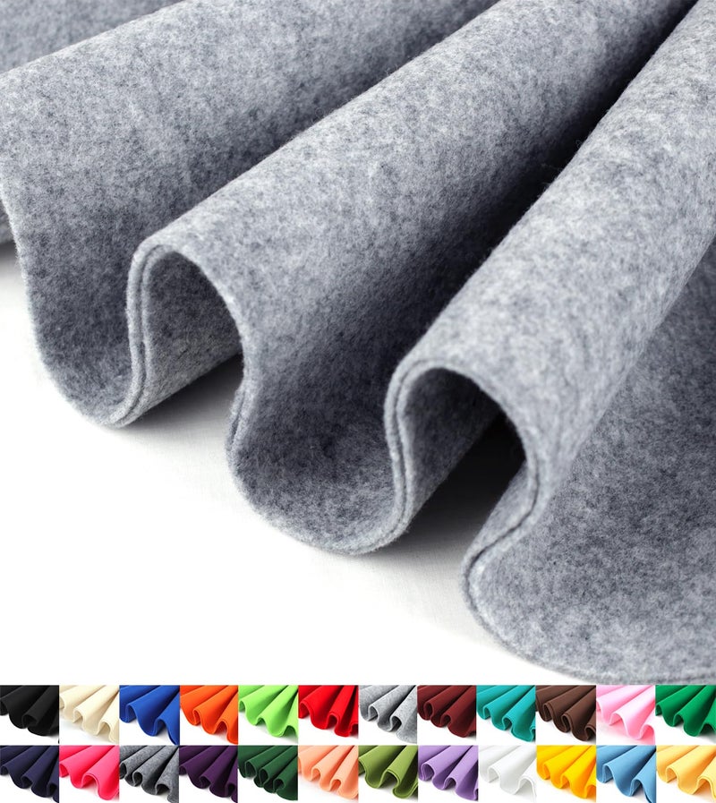 Barcelonetta | Felt Fabric | 72" Wide | 1.6mm Thick | Acrylic & Soft | Felt by The Yard | Felt for DIY Crafts, Projects, Sewing (Heather Grey, 2 Yard) - Image 1